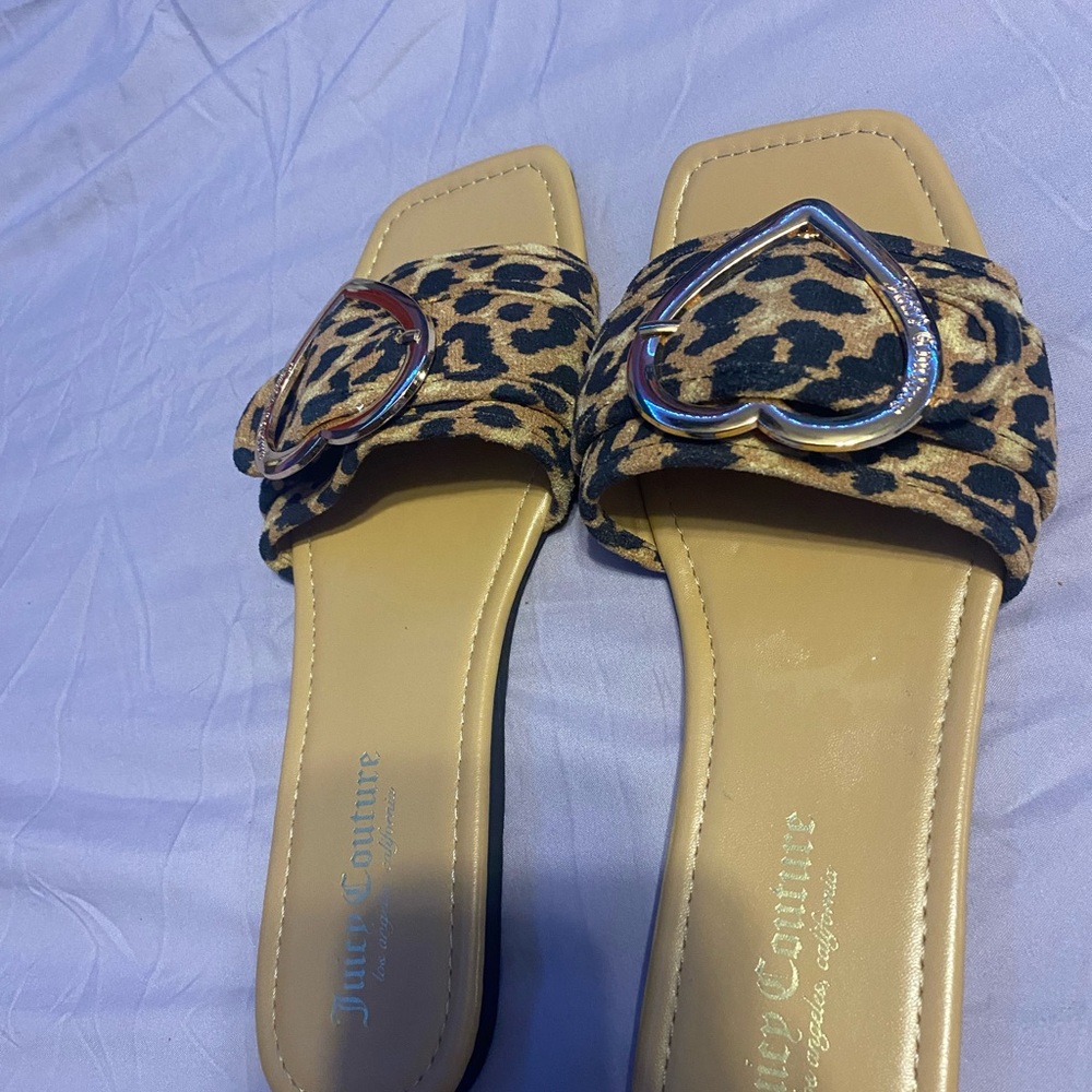 Juicy Couture Brown Black Slide Sandals